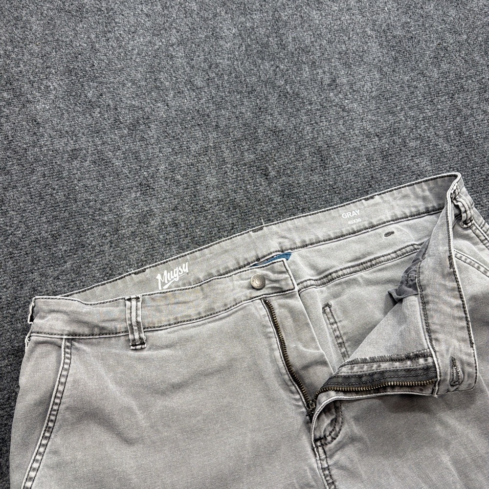 MUGSY Jeans Men's Size 40x30 "the Gray" Wash Stretch Denim Slight Taper Comfort